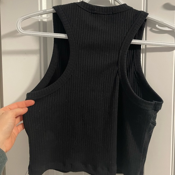 Black cropped top -high neck - Picture 2 of 3